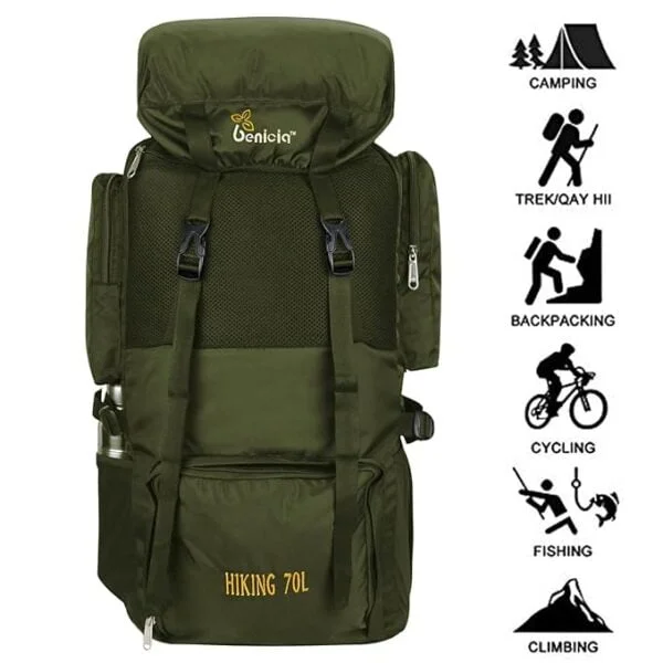 Benicia 70L Trekking Hiking Backpack Rucksack for Men Women - Image 2